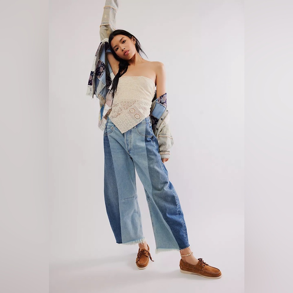 New FP x Citizens of Humanity Pieced Horseshoe Jeans- Fracture